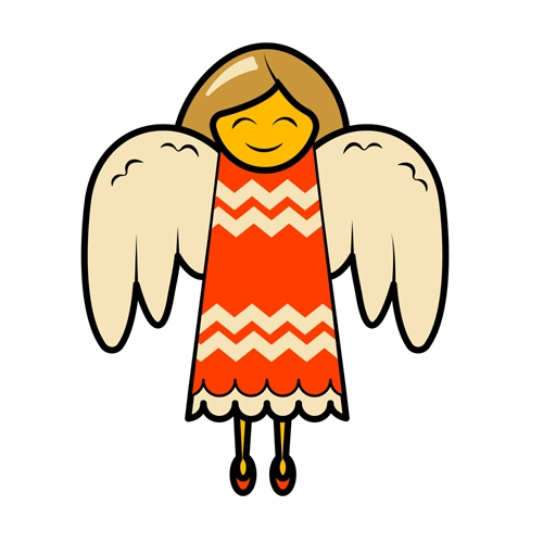 Christmas Decoration Angel with Wings Sticker